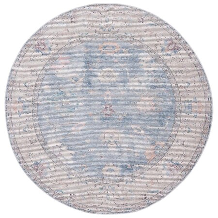 Safavieh 6 ft. -7 in. x 6 ft. -7 in. Serapi Southwestern Round Rug; Blue & Beige SEP666M-7R